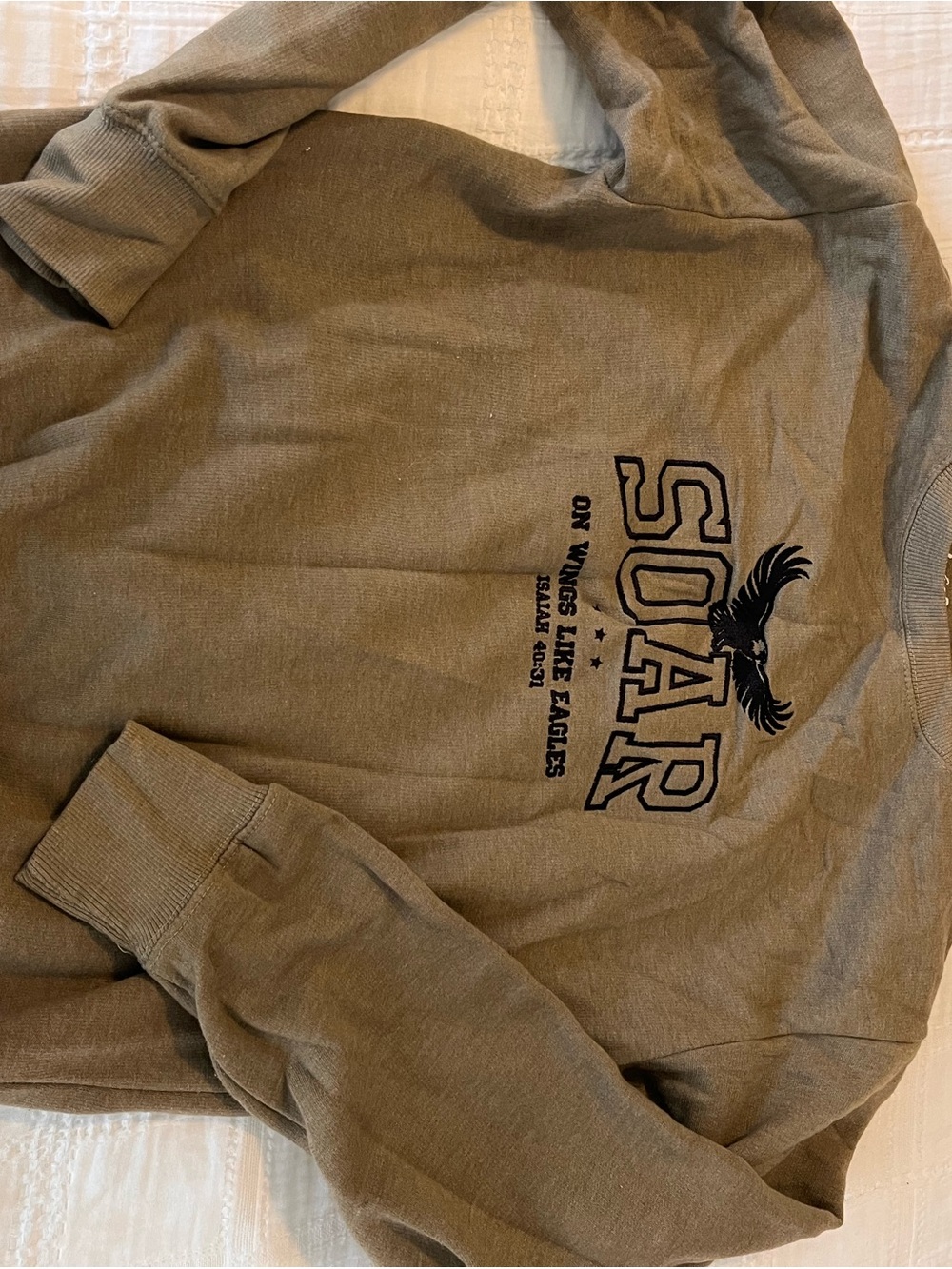 SOAR Crewneck Sweatshirt in Olive Green - Casual Women's Pullover